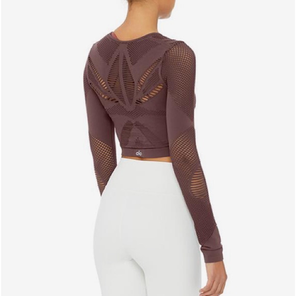 Alo Yoga Siren Long Sleeve Raisin Top M - Picture 2 of 8